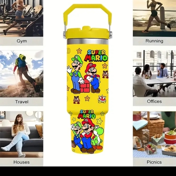 Super Mario Yellow Travel Mug - Picture 3 of 5